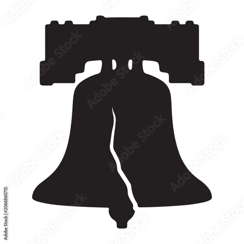 Classic American Freedom Bell Icon Silhouette Vector Illustration