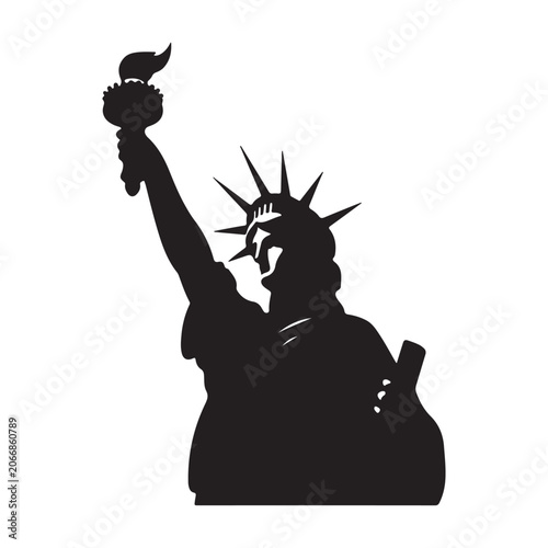 Black Silhouette Icon of an Iconic American Landmark Monument