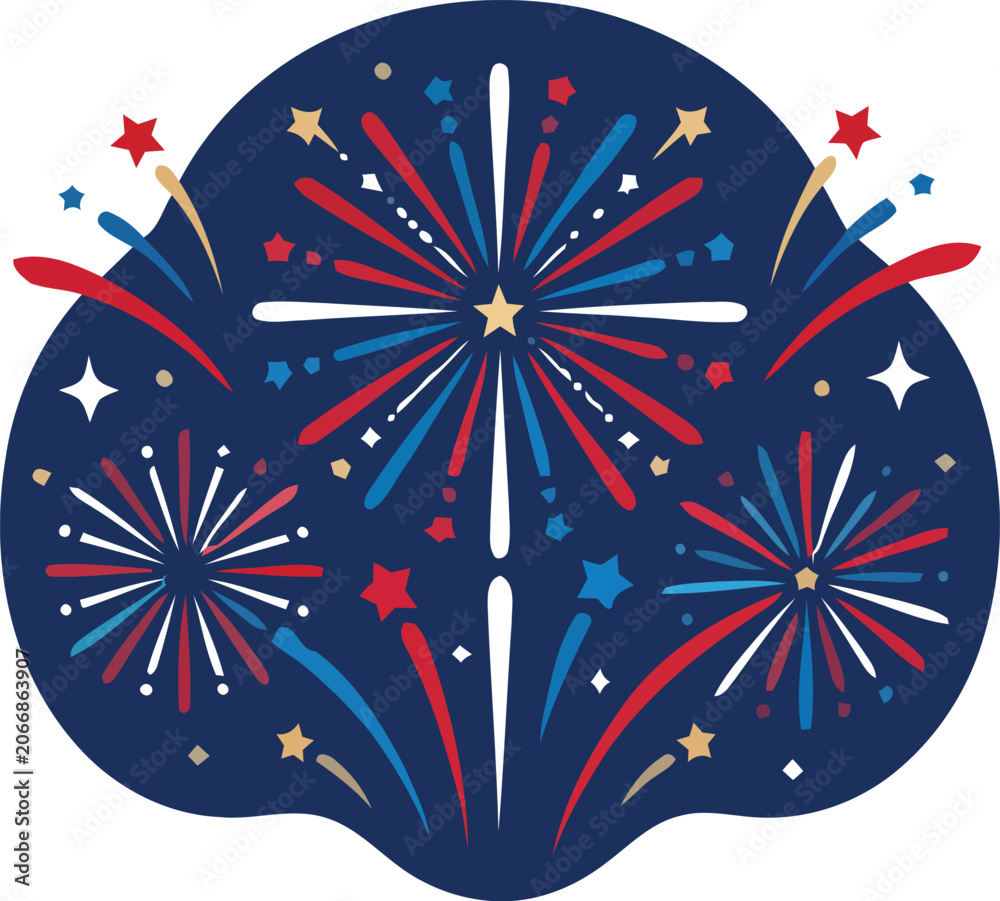 Fototapeta premium Celebration Concept Fireworks on on a transparent background