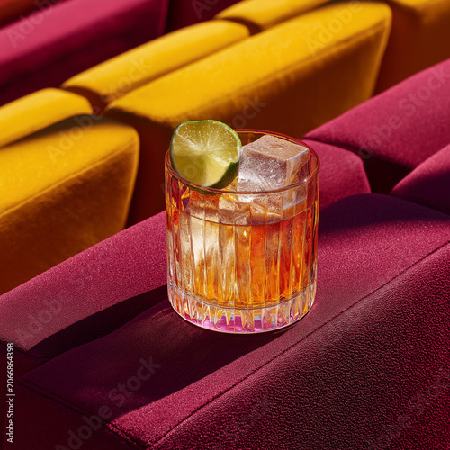 empty seats in a theater, luxury drink