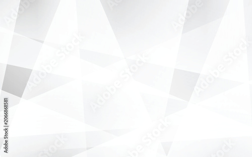 Abstract background with white and light gray layered geometric triangles.