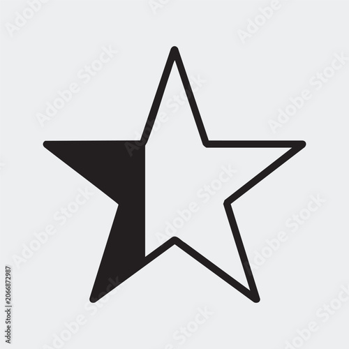 Dual Contrast Star — Minimalist Black and White Symbol