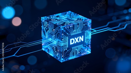 Circuit cube with DXN text