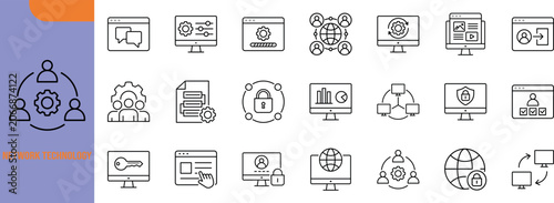 Cuadro en lienzo Information technology security vector icons