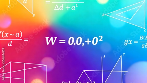 Mathematical equations and geometric shapes