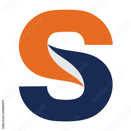 Modern abstract letter S logo with orange and blue colors