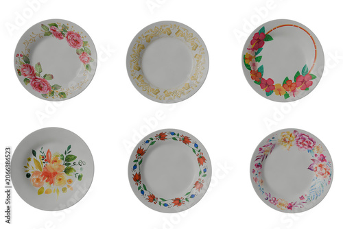 Stylish Plates isolated on white
