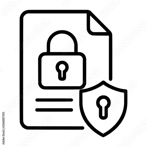 Data Encryption at Rest Line Icon