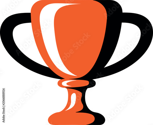 golden trophy award cup victory success champion prize sports competition celebration honor recognition shiny metal design vector illustration

