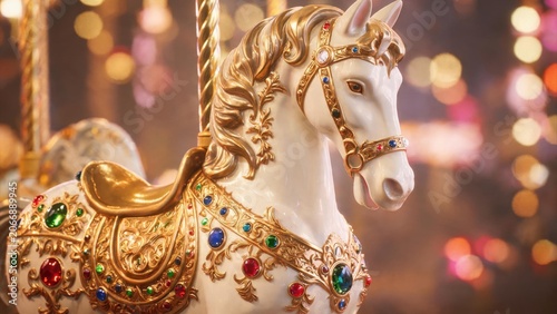 Decorated carousel horse with jewels
