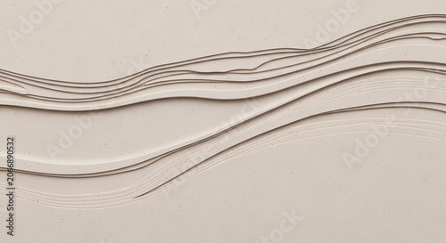 Abstract layered paper cut background with wavy lines