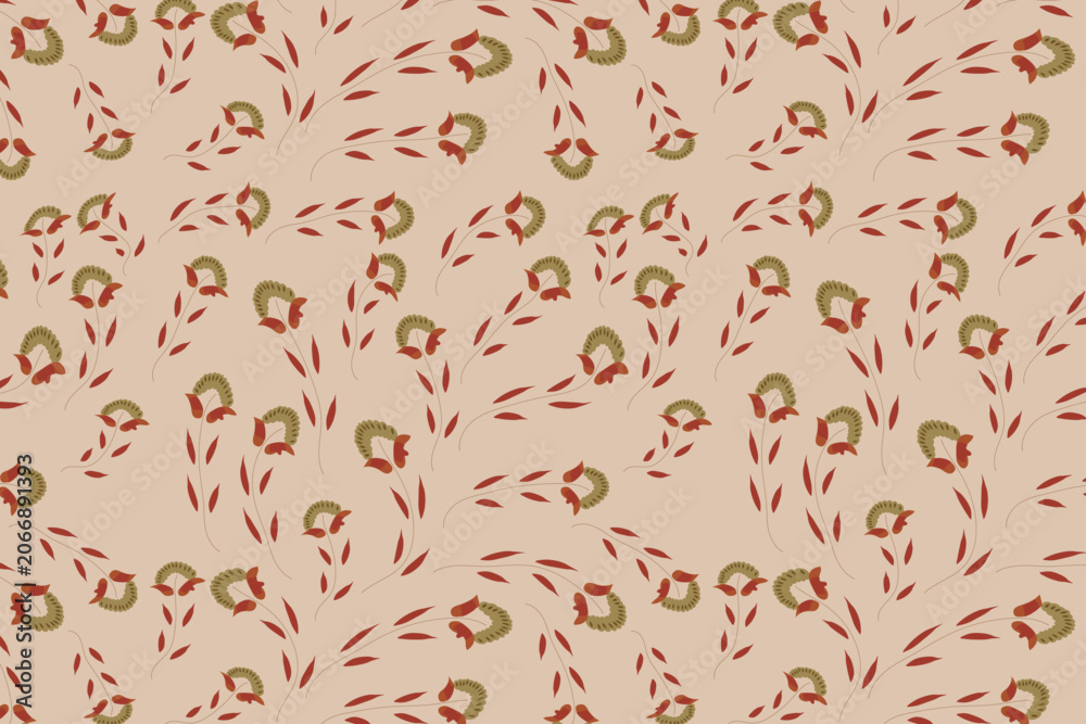 Fototapeta premium Ditsy branch leaf seamless pattern for fabric , packaging , poster , background
