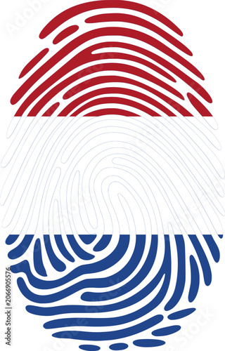 Netherlands Flag Fingerprint Identity Vector Dutch DNA Heritage Graphic