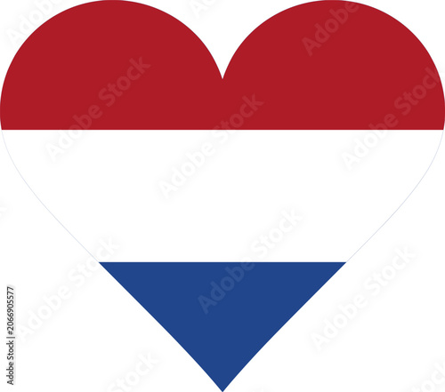 Netherlands Heart Flag Vector Graphic I Love Holland Patriotic Symbol