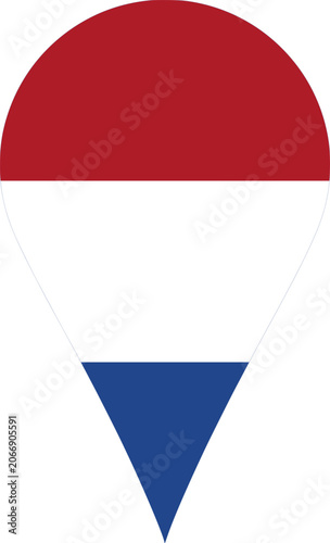 Netherlands Flag Location Pin Map Marker Dutch Destination GPS Vector Icon