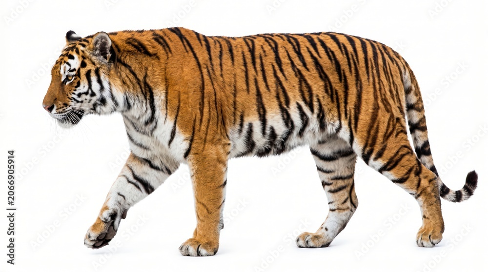 Obraz premium Tiger walking with pixel art style illustration