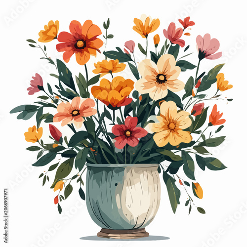 flowers and plants in pots painting 