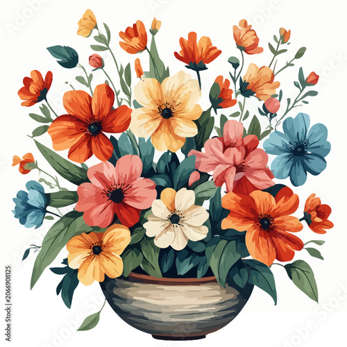 flowers and plants in pots painting 