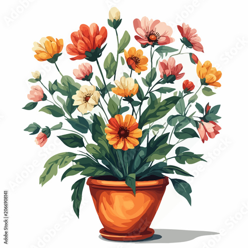 flowers and plants in pots painting 