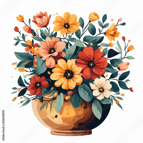 flowers and plants in pots painting 