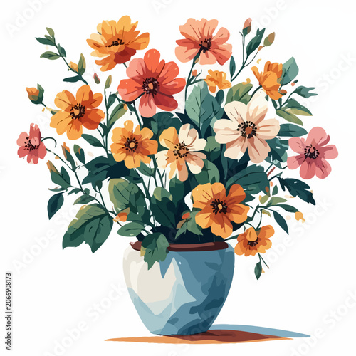 flowers and plants in pots painting 