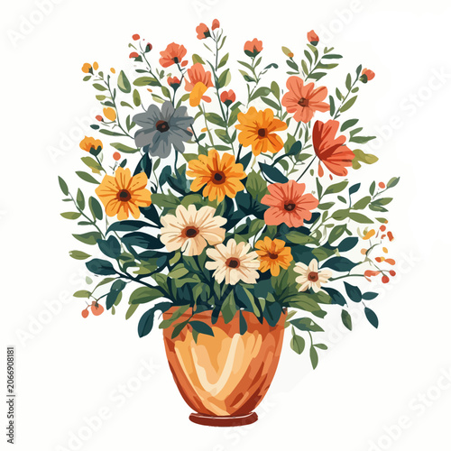 flowers and plants in pots painting 