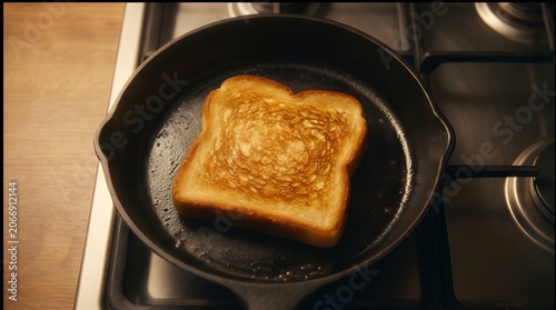 Golden Crisp Toast: Perfectly Toasted Bread in Cast Iron Skillet