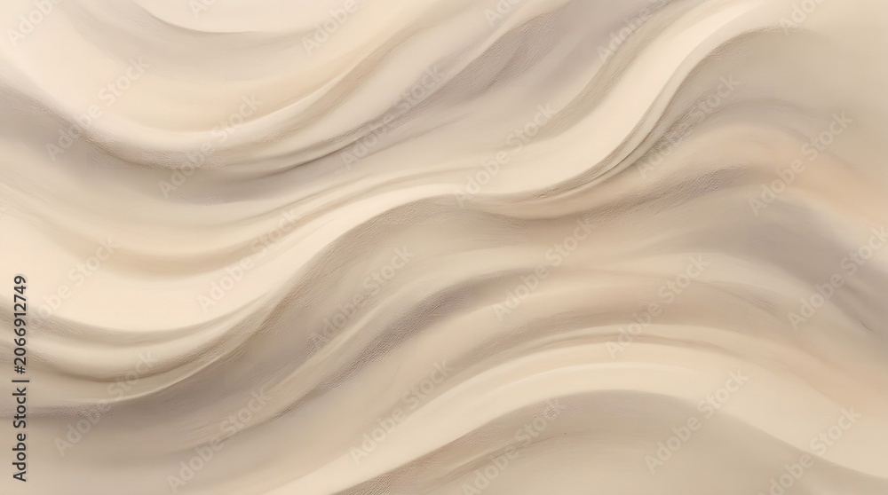 Fototapeta premium A serene and smooth beige wave pattern flows gently across the frame.