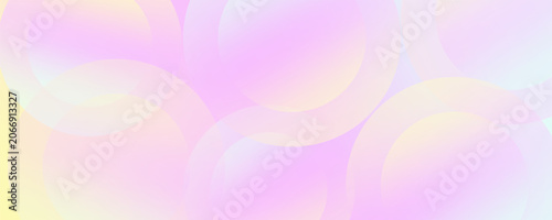 Abstract pastel gradient background featuring overlapping translucent circles in soft pink, lavender, cream, and light yellow tones illustration design