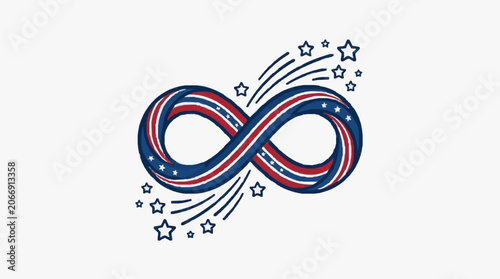 Colorful abstract infinity loop design graphic.