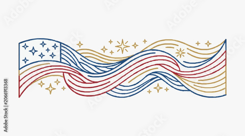 Colorful abstract illustration of flowing ribbons and floral elements.