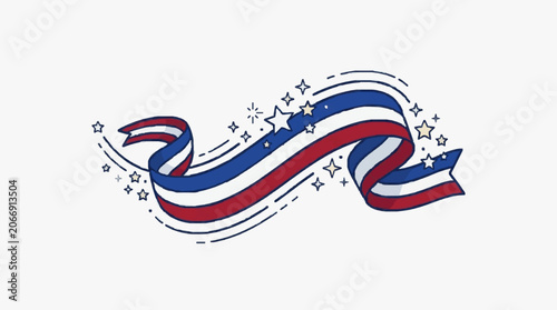 Colorful abstract ribbon swirl graphic design element.