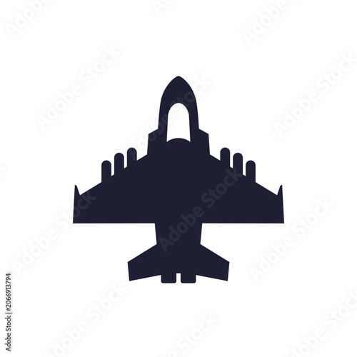Tableau sur toile fighter jet icon, combat aircraft and military aviation vector