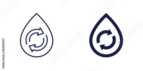 Obraz na plátne reuse water icon with a drop, line and solid design