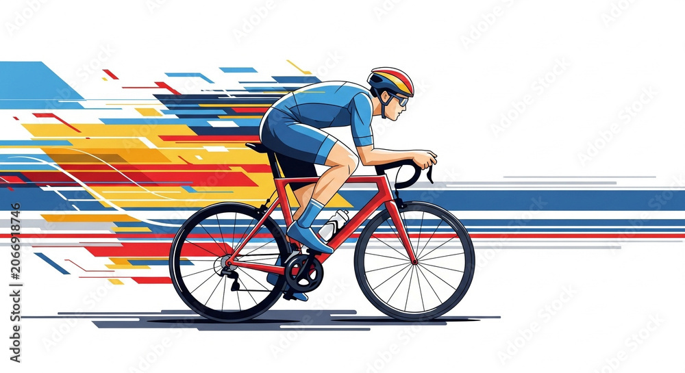 Fototapeta premium cyclist riding a bike