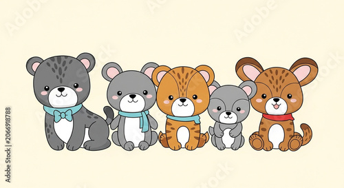 set of cartoon animals