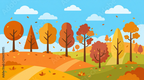 autumn landscape vector