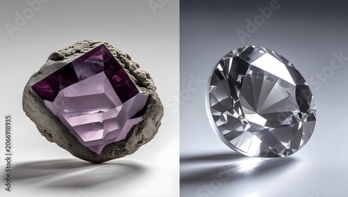 Before and After Gemstone Polishing Comparison – Rough Stone vs Mirror Finish Using Tin Oxide Powder