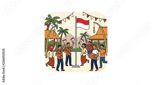Indonesian Independence Day Celebration: Flag Ceremony and Cultural Festivities