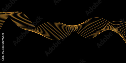 Fotografía black and gold luxury background with dynamic wave composition