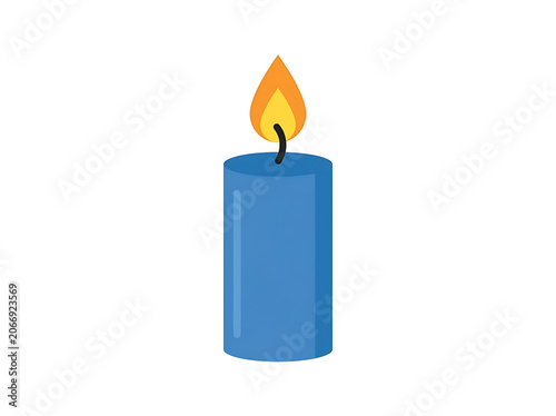 Blue fire hydrant with orange bonnet cap.