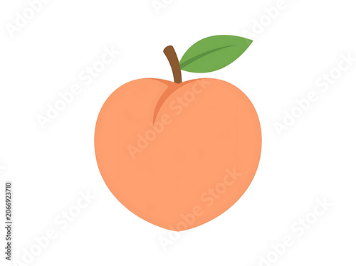 Fresh orange with green leaf on top isolated.