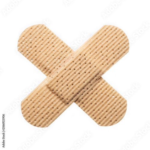 Two Bandages Crossed Over Each Other Isolated.