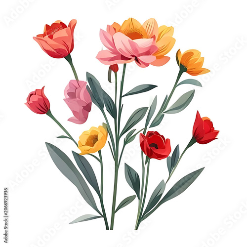 Colorful tulips in full bloom arrangement.