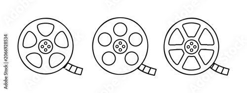 Bilde på lerret Film reel doodles set