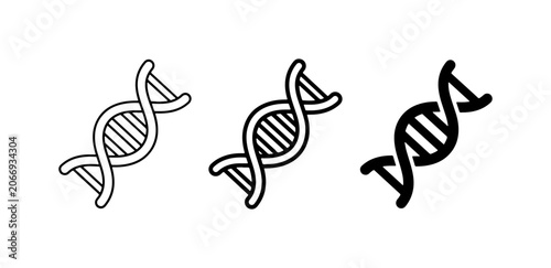Foto DNA Helix Icons, Genetic Code Symbols, Molecular Biology Illustrations