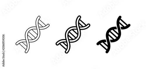 Tableau sur toile DNA Helix Icons, Genetic Science Symbols, Molecular Biology Illustrations