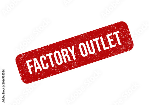 Red grunge rubber stamp with the text factory outlet on a rectangle