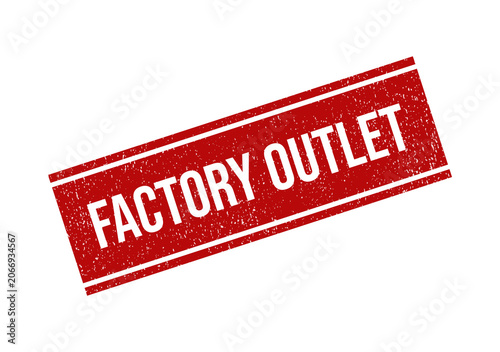 Red grunge rubber stamp with the text factory outlet on the surface