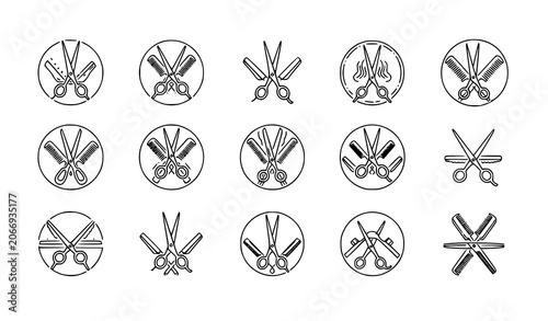 Tableau sur toile Crossed Swords Emblems and Heraldic Symbols Vector Set